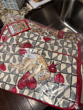 Brighton Leopard Bow Tote with Red Accents